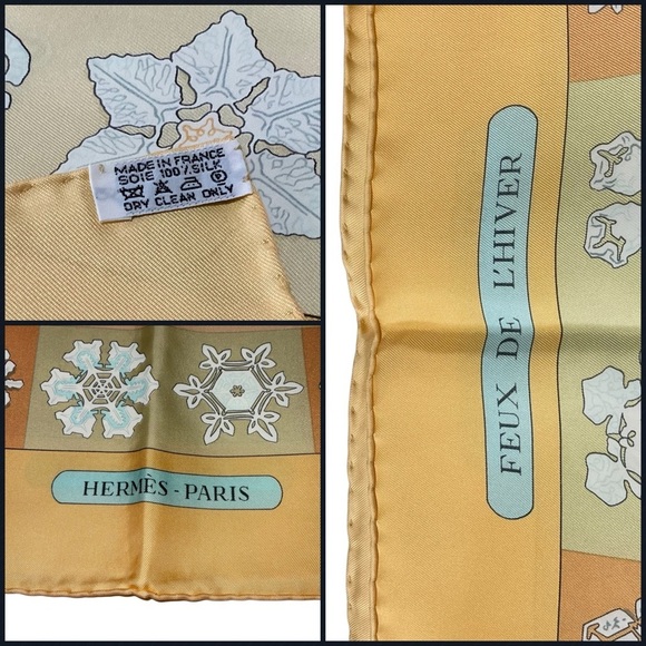 Hermes Carre Silk Scarf "Feux de l'Hiver" by Christiane Vauzelles 90cm NWT/Box - Picture 14 of 16